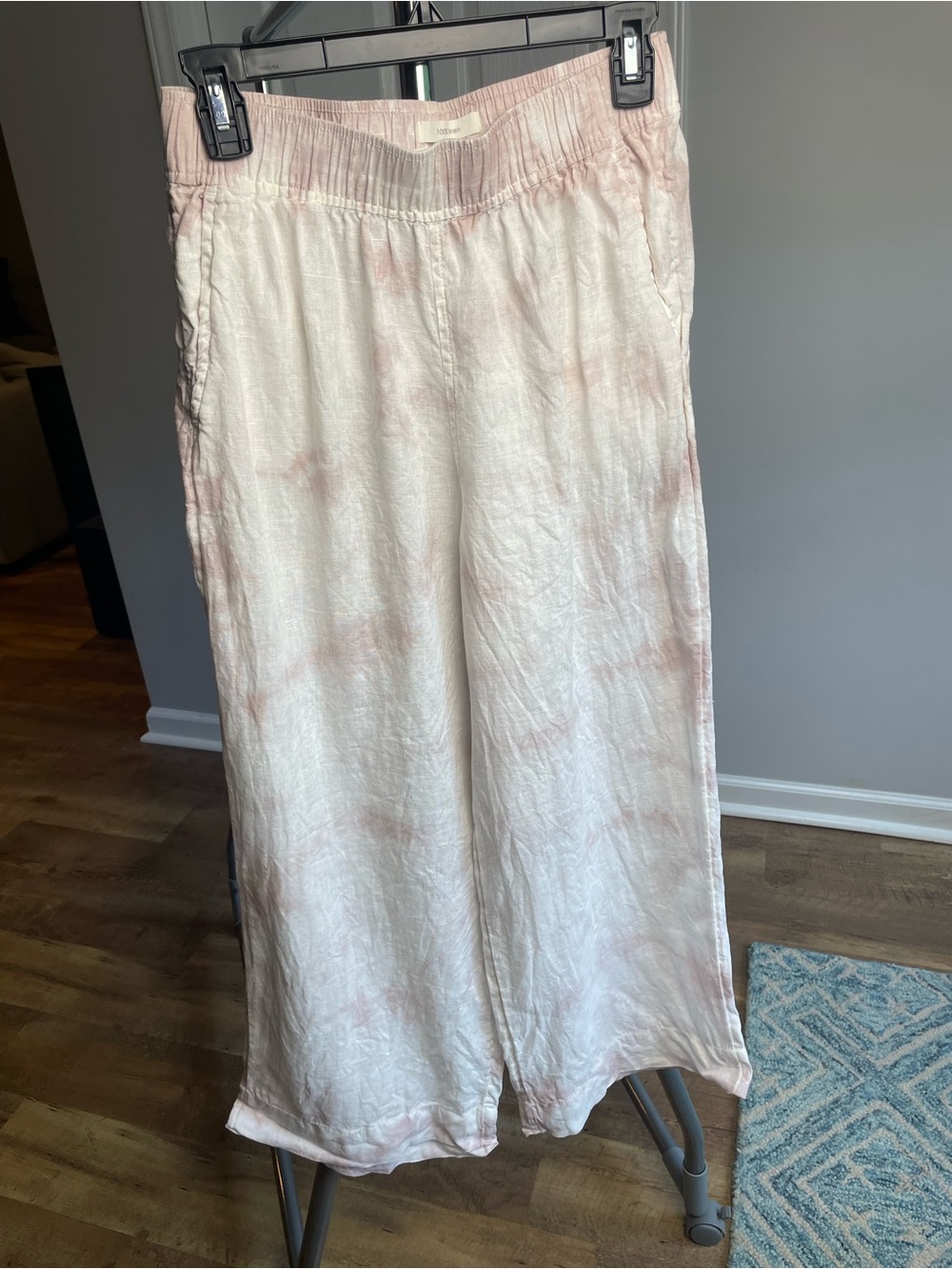 C&C California Light Pink Tie-Dye Wide Leg Pants
